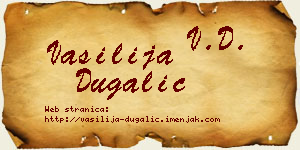 Vasilija Dugalić vizit kartica